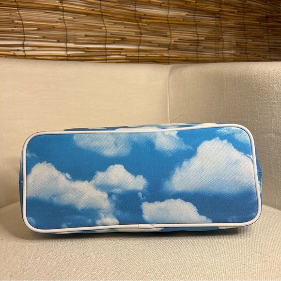 Moschino Sky Blue and Red Tote Bag